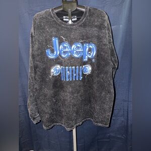 Jeep Spirit 1941 Long Sleeve Graphic Shirt Acid Wash Black XL